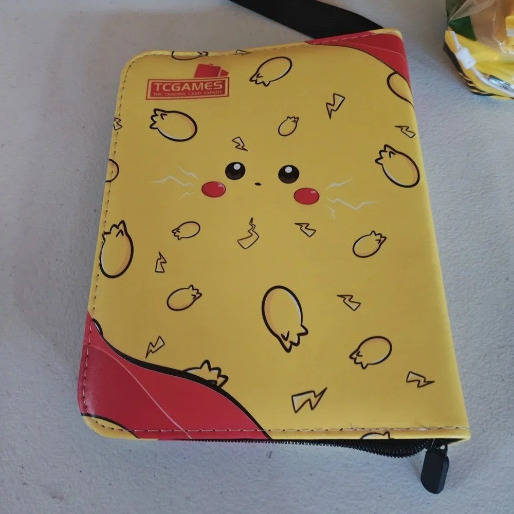 Lot of 10 TCGAMES Pikachu Zip Binder 50‎ 2x2 Pages Pokemon Organizer Yellow